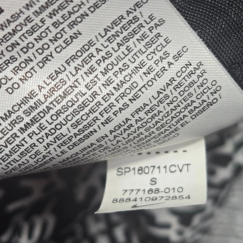 Nike Dri Fit Women Capri Leggings Black White Athletic Workout Size S‎